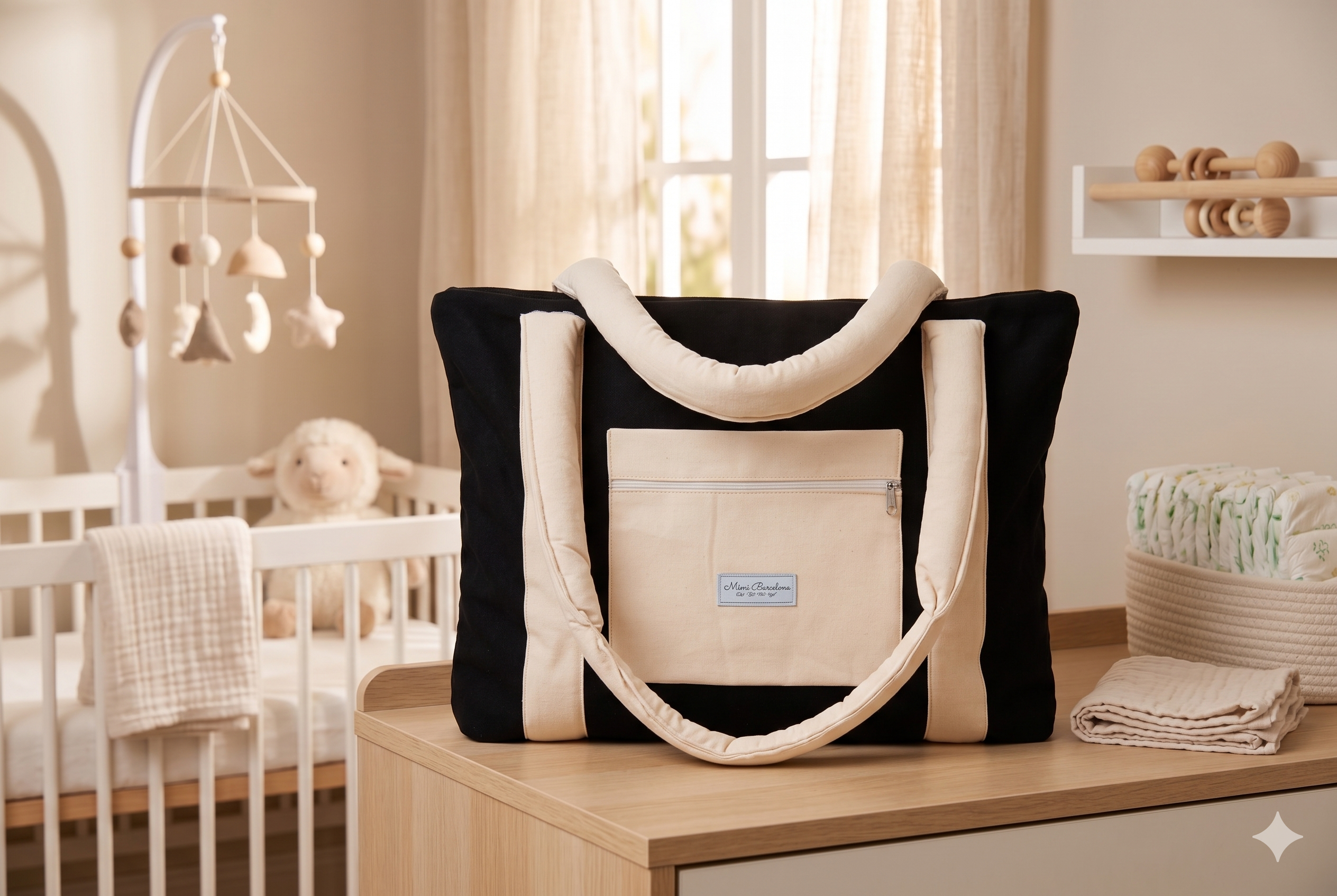 Maternity Bag Black Waffle