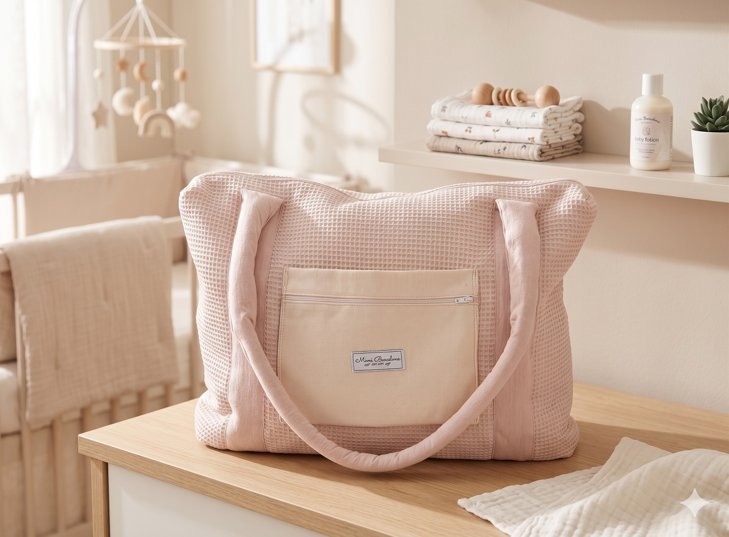 Maternity Bag Waffle Pink