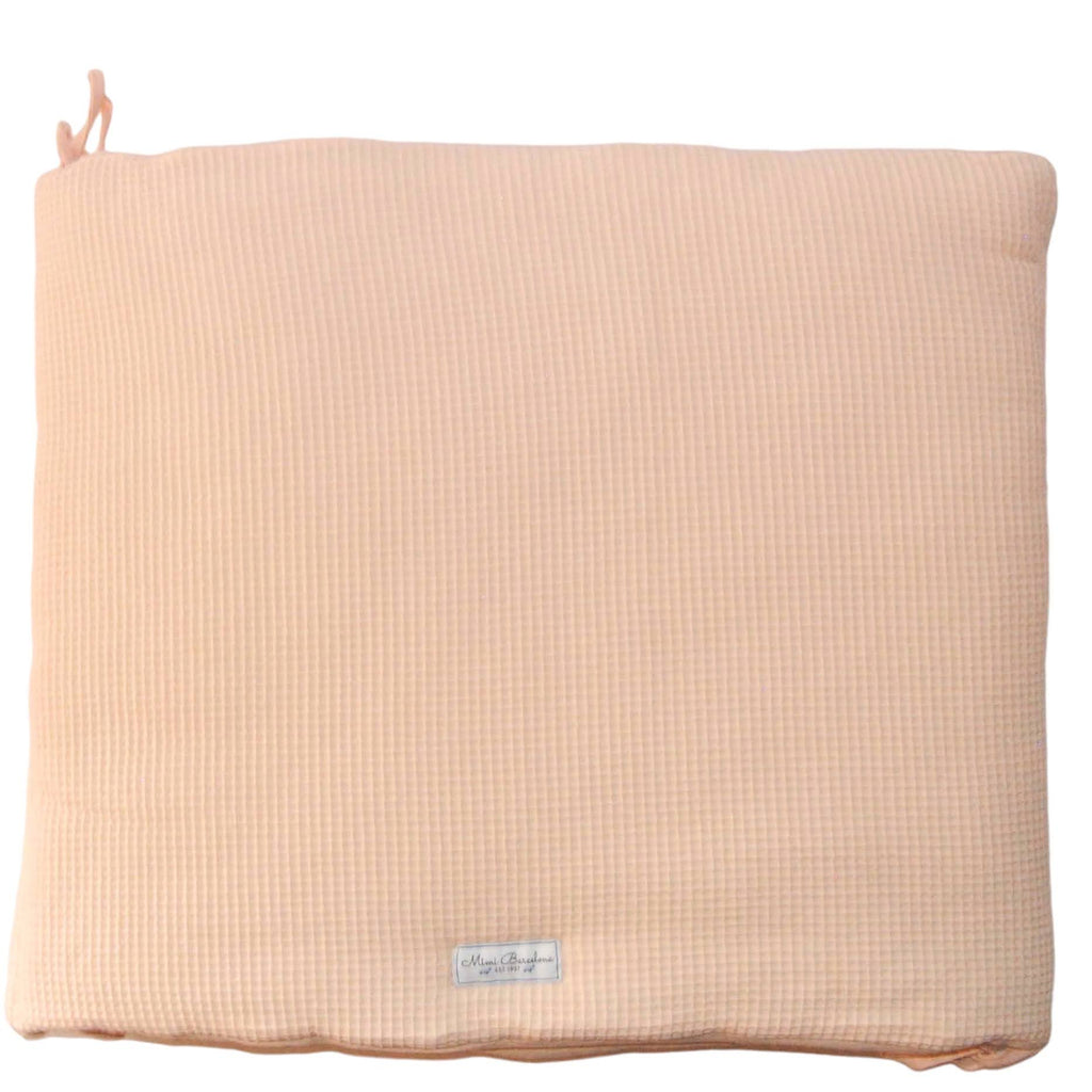 Padded Cot Bumper Waffle Pink