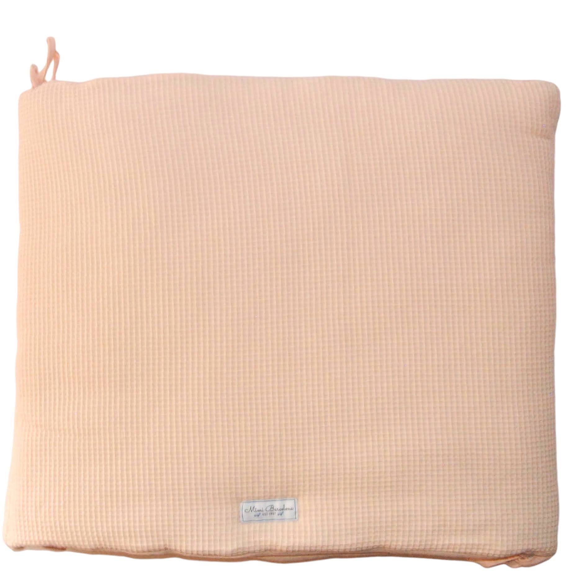 Padded Cot Bumper Waffle Pink