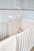 Padded Cot Bumper Waffle Pink