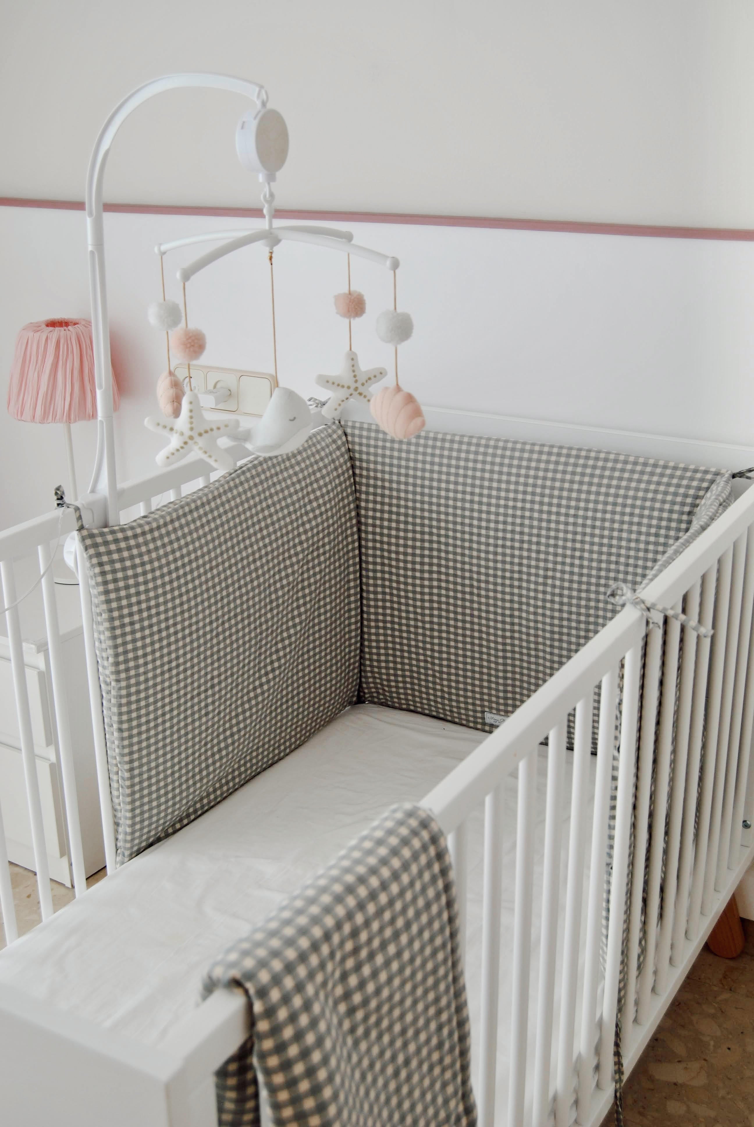 Padded Cot Bumper Vichy